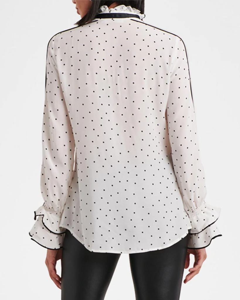 Anne Fontaine Jane Geometric-Print Ruffle Blouse 3