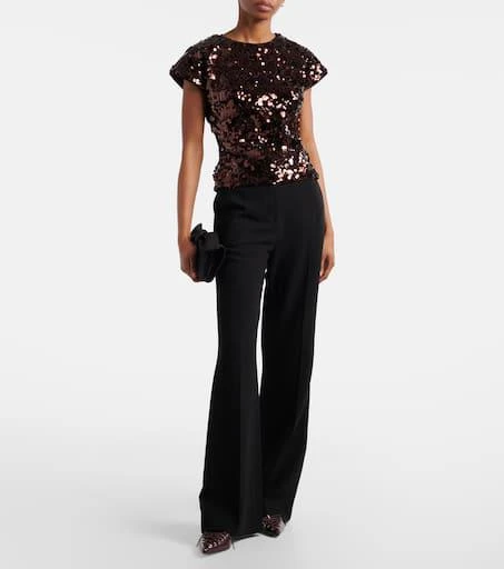 Ganni Bow-detail sequined open-back top 2