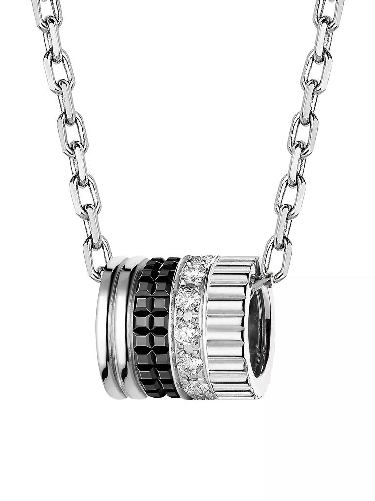 Boucheron Quatre Black Edition 18K White Gold, PVD, & 0.17 TCW Diamond Pendant Necklace 5