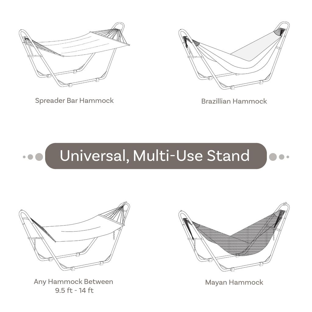Sunnydaze Heavy-Duty Universal Multi-Use Heavy-Duty Steel Hammock Stand for 9 to 14 Feet Hammocks - 550 lb Weight Capacity