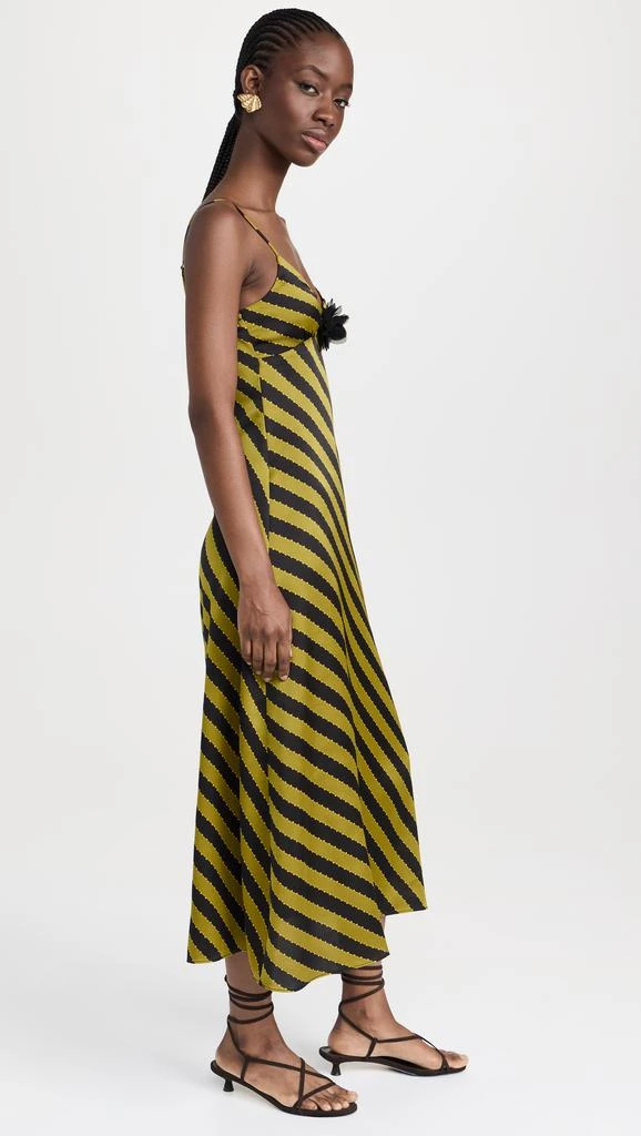 Moon River V-Neck Satin Midi Dress 3
