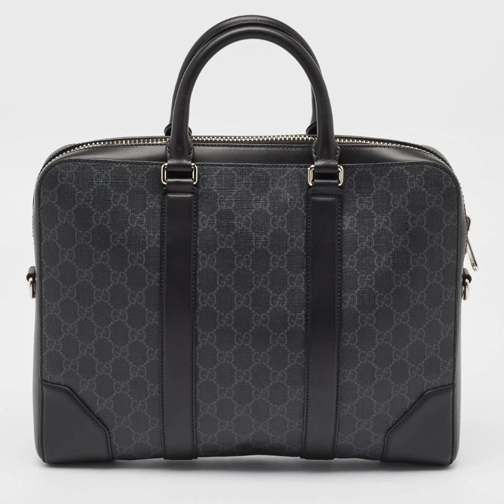 Gucci Gucci Black GG Supreme Canvas and Leather Briefcase Bag 4
