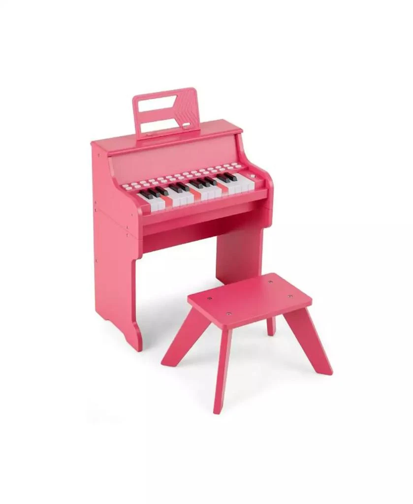 HONGGE Kids Digital Piano Keyboard with Lighted Teaching Mode and Bench for Musical Learning