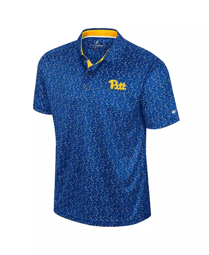 Colosseum Men's Royal Pitt Panthers Sublimated Golf Polo Shirt 3