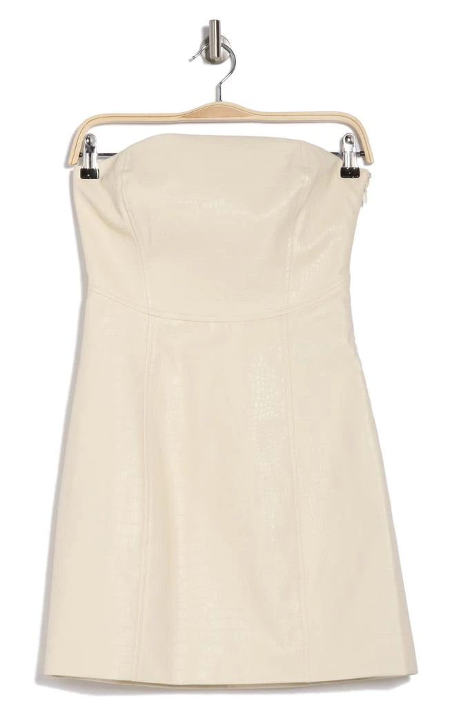 BCBG New York Strapless Croc Embossed Faux Leather Minidress 3