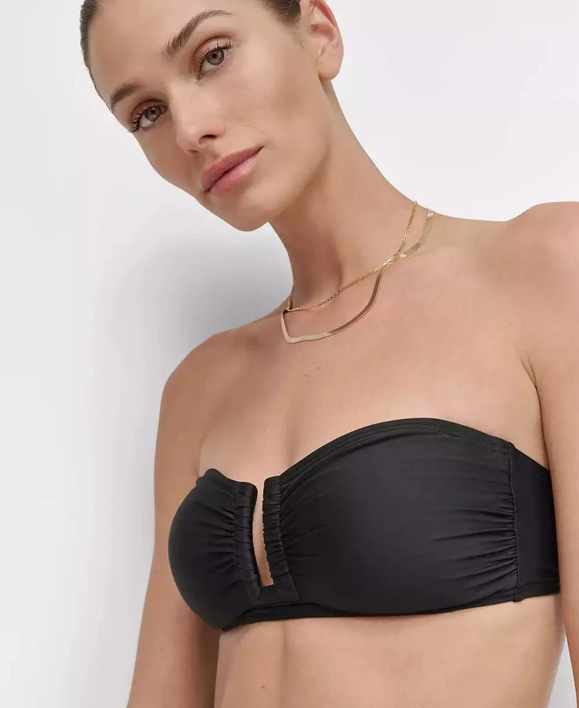 DKNY Women's Shirred U-Wire Bandeau Bikini Top 4