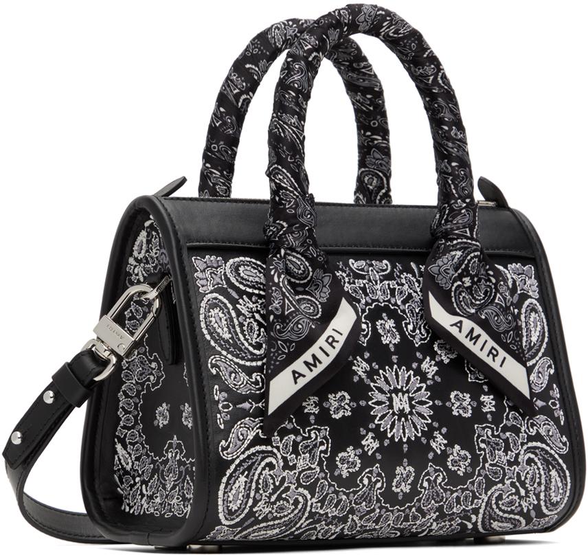 ★AMIRI★ ブラック マイクロ Bandana Triangle バッグ Amiri Micro Bandana Triangle Leather Top Handle Bag | Saks