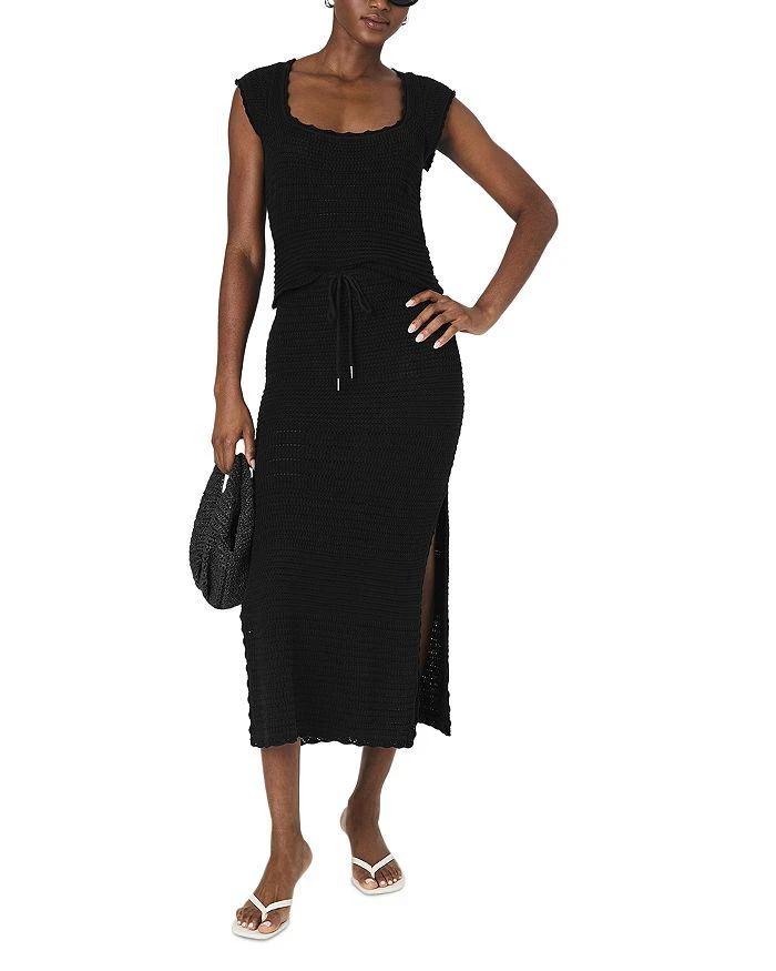 French Connection Nellis Side Slit Crocheted Skirt 9