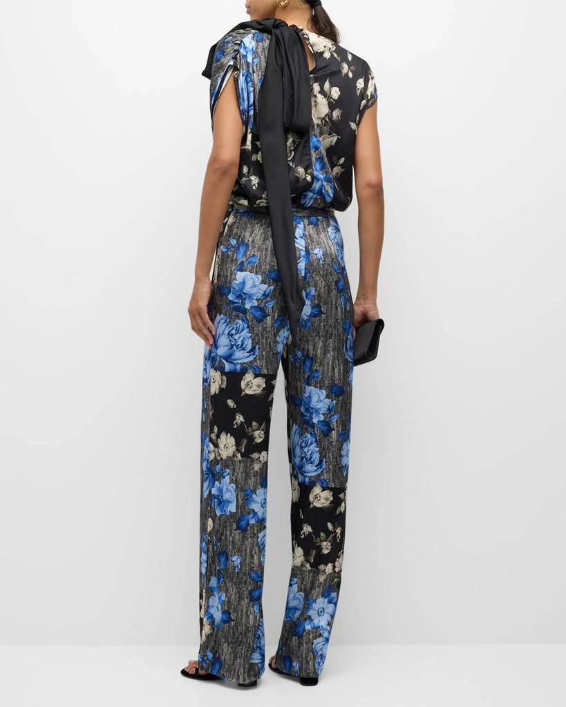 LELA ROSE Patchwork Floral-Print Wide-Leg Pants 4