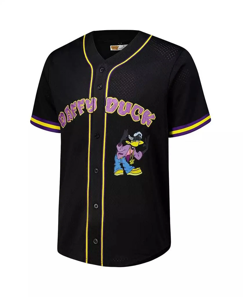 Freeze Max Men
s Black Looney Tunes Hip Hop Daffy Button-Up Baseball Jersey 3