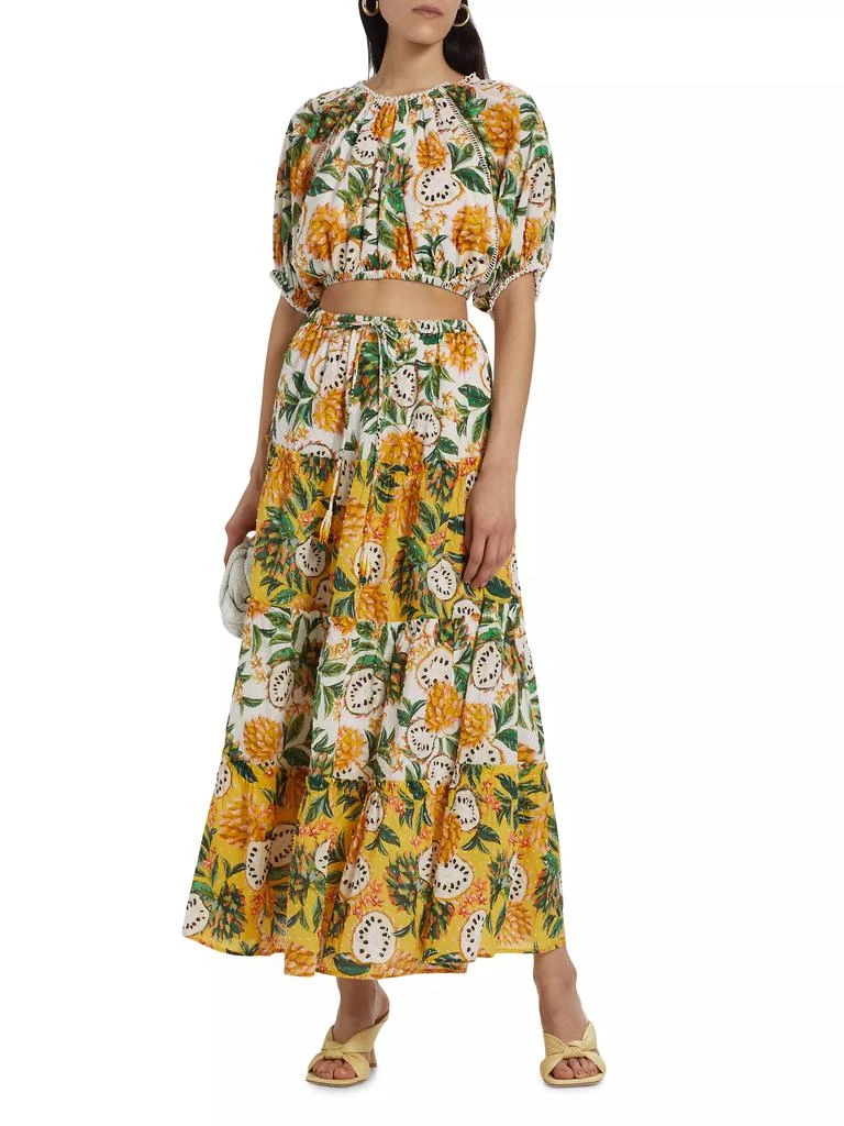 Farm Rio Biriba Fruit Puff-Sleeve Crop Top 2