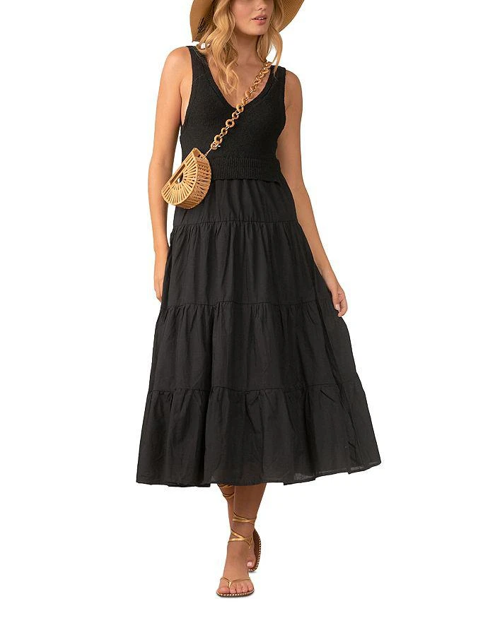 Elan Mixed Media Midi Dress 5