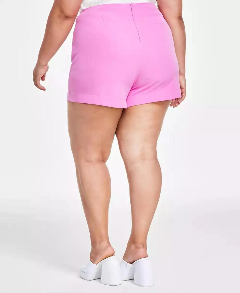 Bar III Trendy Plus Size Back-Zip Woven Mini Skort, Created for Macy's 2