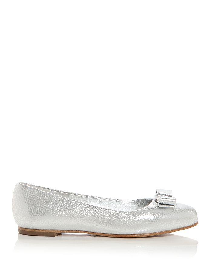 Ferragamo Women's Varina Bow Lizard Embossed Ballet Flats