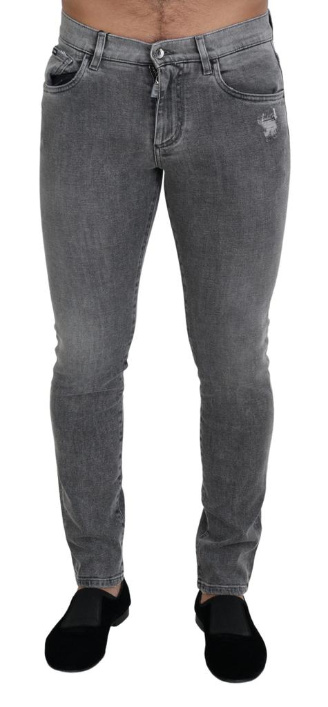 Dolce & Gabbana Dolce & Gabbana Grey Washed Cotton Skinny Denim Jeans