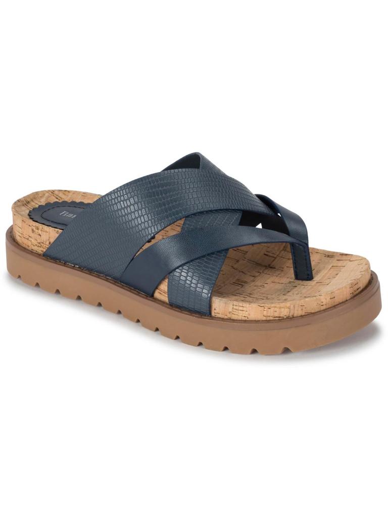 Baretraps Deirdra Womens Faux Leather Slide Sandals