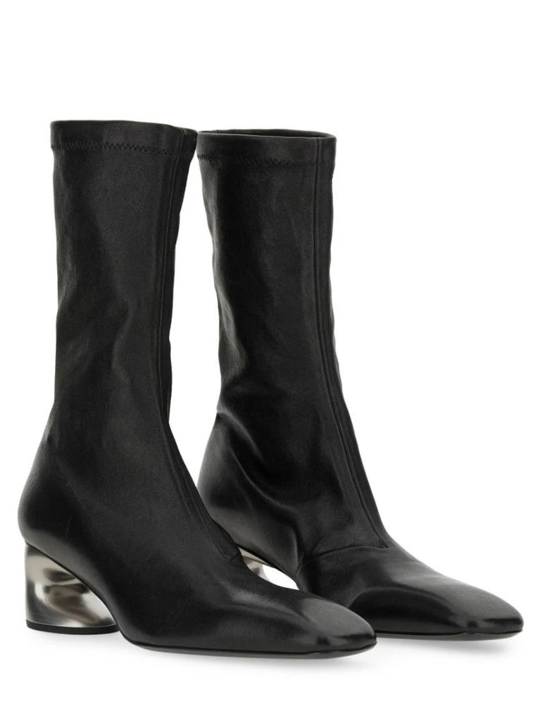 Jil Sander Ankle-High Leather Boots With Sculptural Heel 2