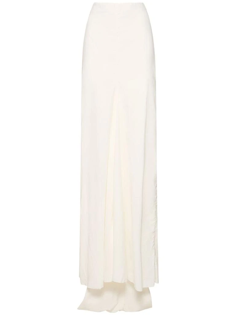ANN DEMEULEMEESTER Mien Waxed Cotton Long Pencil Skirt 1