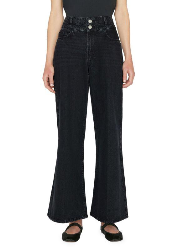 FRAME High Rise Wide Leg Jeans