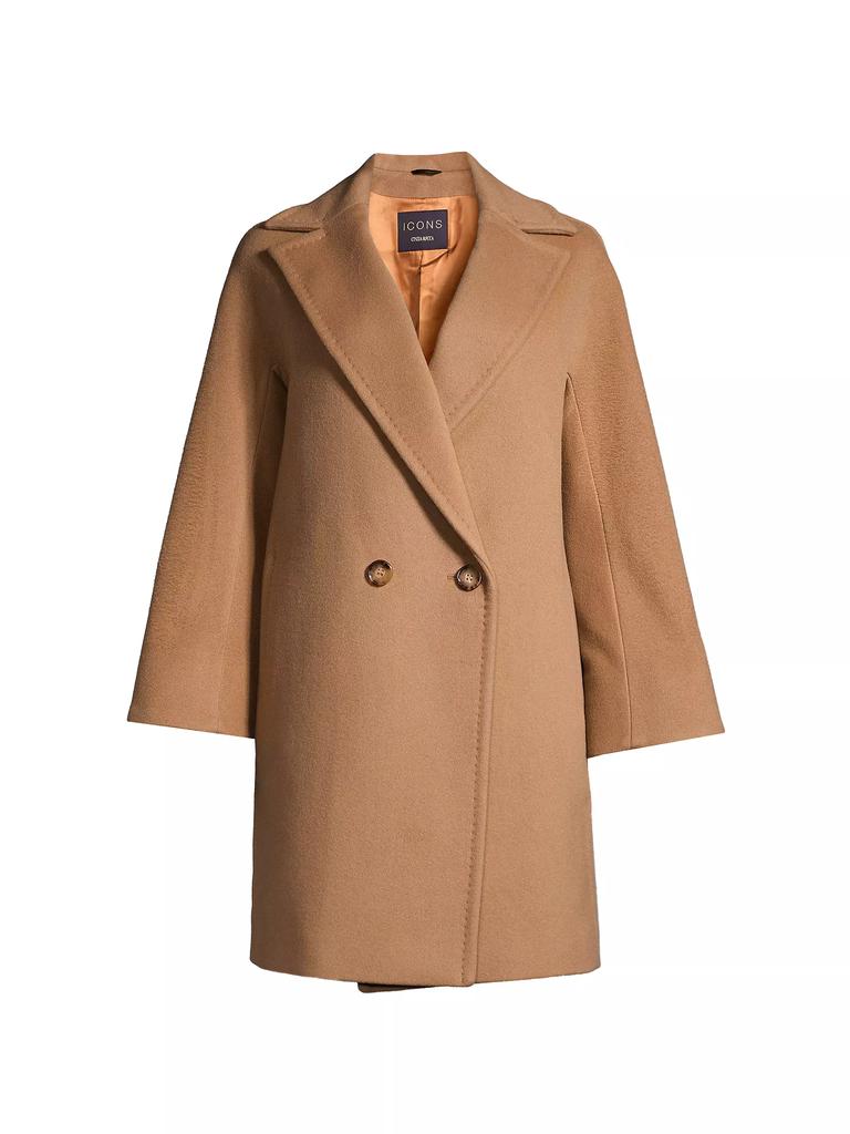 Cinzia Rocca Short Double-Breasted Wool Coat
