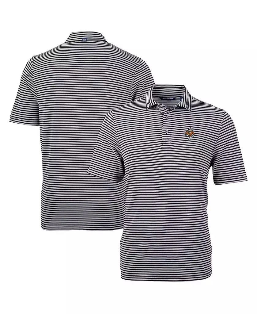 Cutter & Buck Men's Black/White Tennessee Volunteers Vault DryTec Virtue Eco Pique Stripe Polo 1