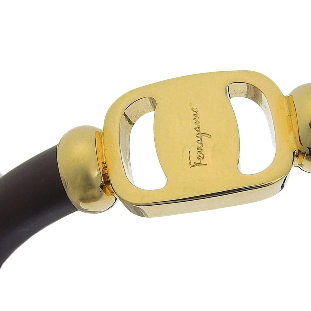 Salvatore Ferragamo gold gold Plating Leather Bangle (Pre-Owned) 3