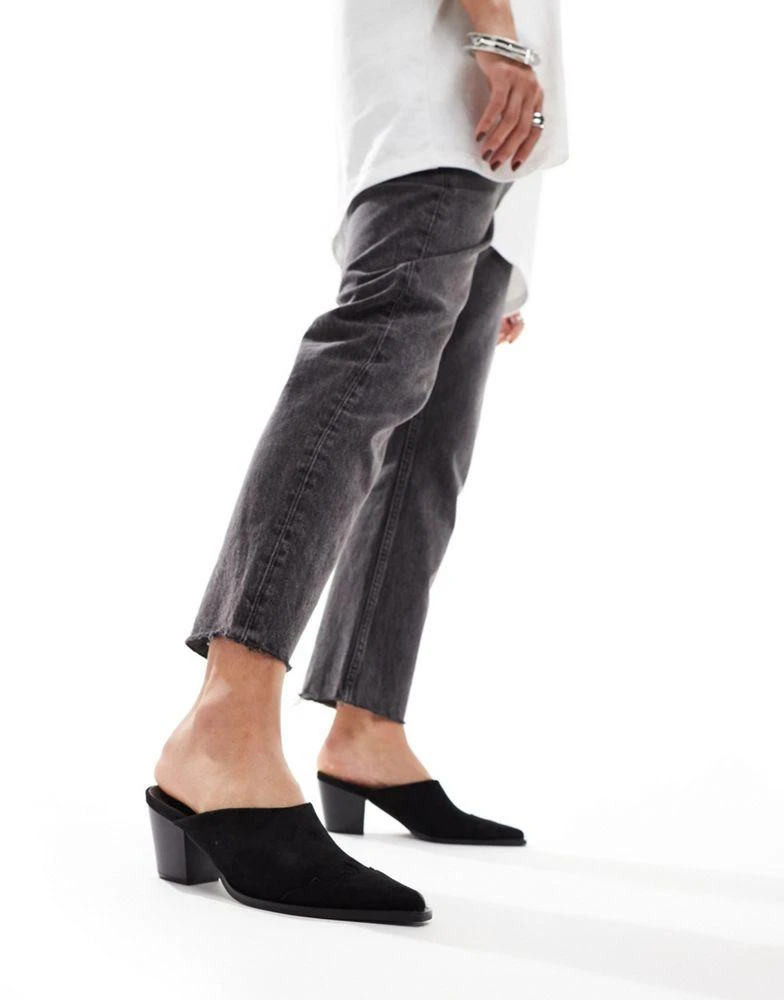 Glamorous Glamorous western mules in black 2
