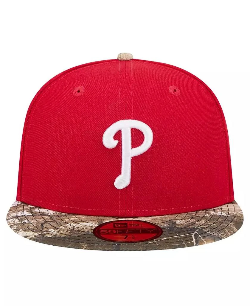 New Era Men's Red Philadelphia Phillies Realtree Camo 59FIFTY Fitted Hat 4