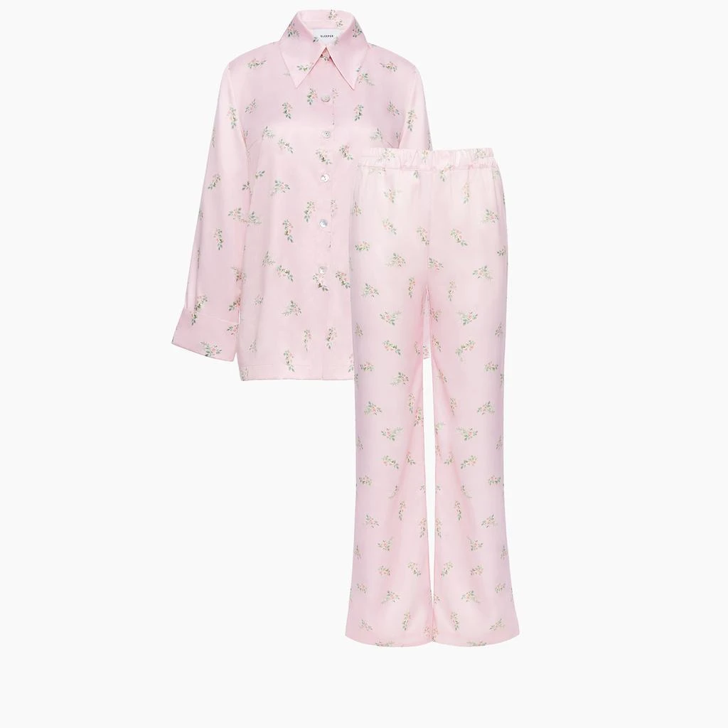 Sleeper Sleeper Blossom Floral-Printed Satin Lounge Shirt 2