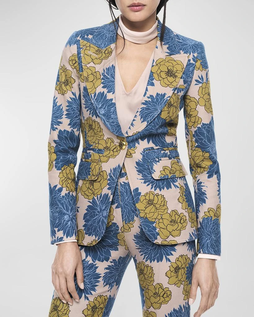 Smythe Hutton Tailored Floral Cutaway Blazer 1