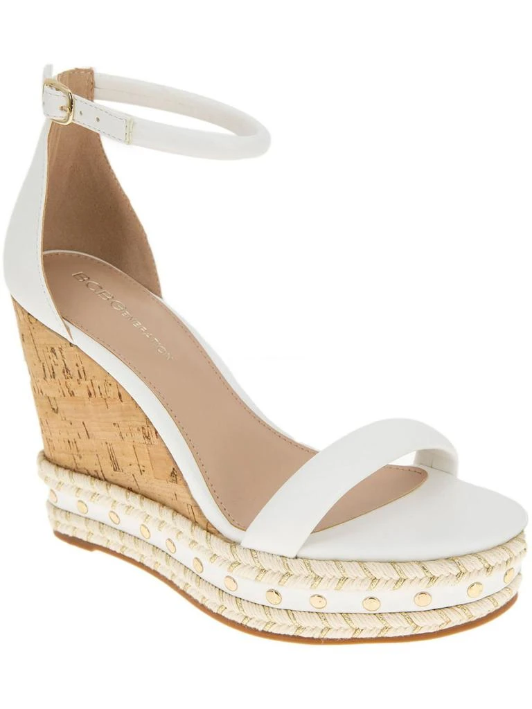 BCBG Narida Womens Faux Leather Platform Espadrilles 6