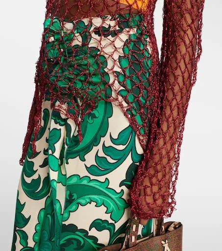 ETRO Open-knit sweater and printed crop top set 5