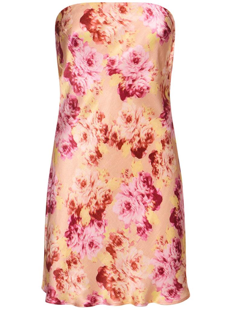 BEC + BRIDGE Indi Strapless Floral Viscose Mini Dress