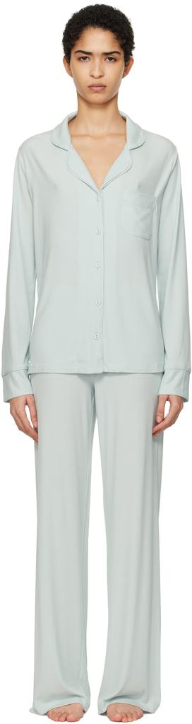 SKIMS Blue Soft Lounge Sleep Pyjama Set