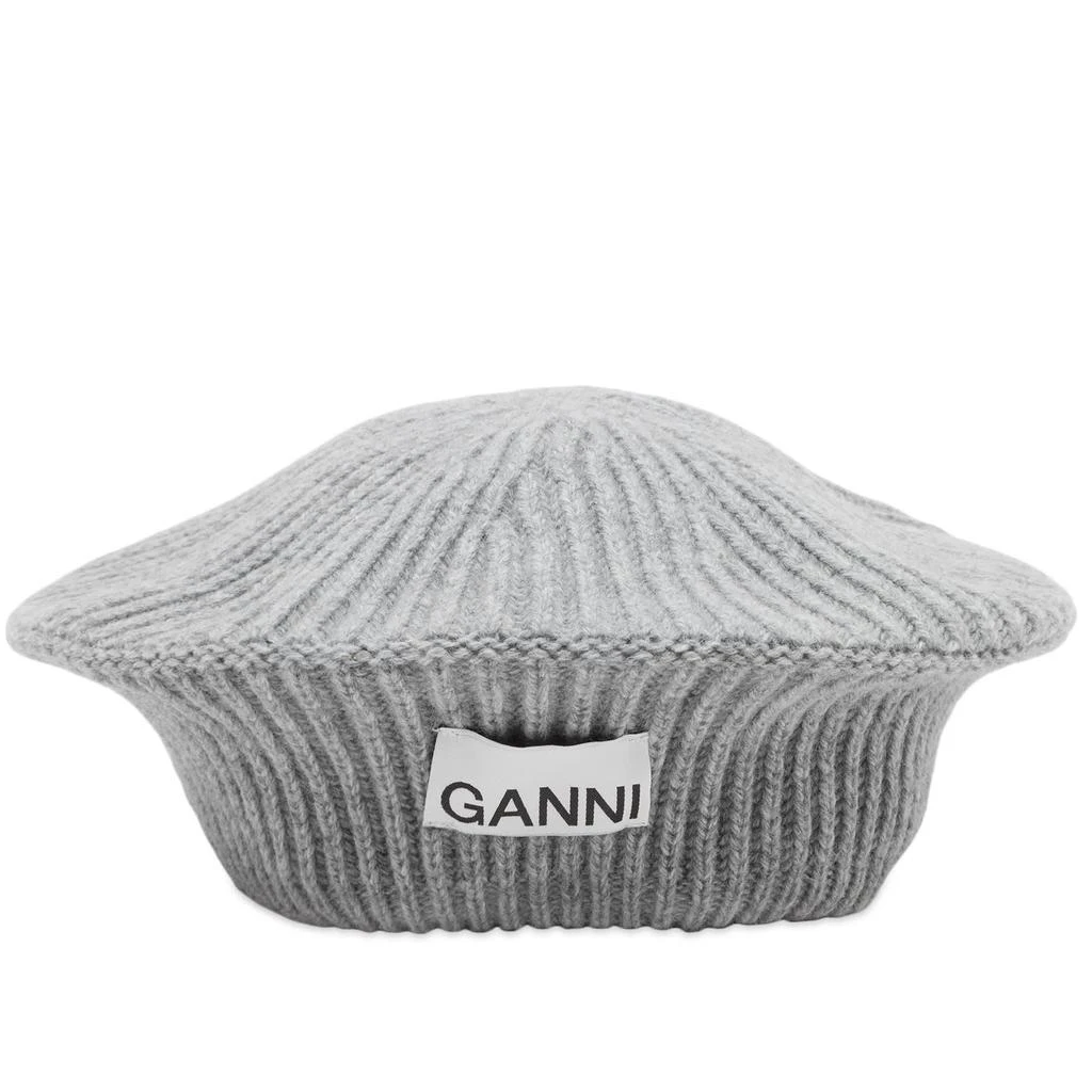 Ganni GANNI Structured Rib Beret 1