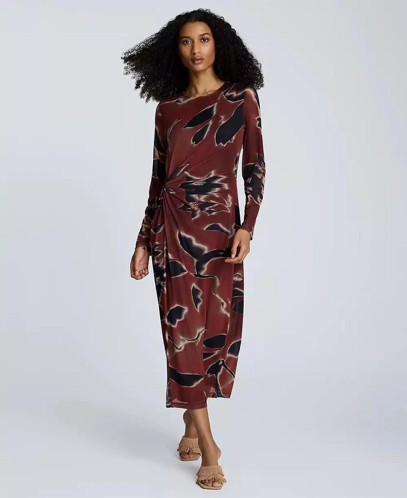 Kenneth Cole Women's Knot-Front Long-Sleeve Maxi Dress 1
