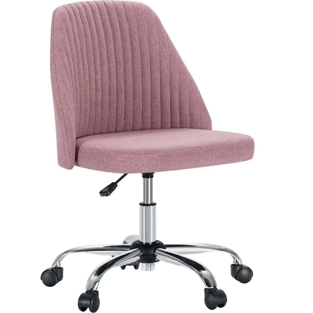 ERUULE Modern Armless Small Desk Chair with Swivel Function and Wheels, Ideal for Office, Vanity, and Gaming Use 3