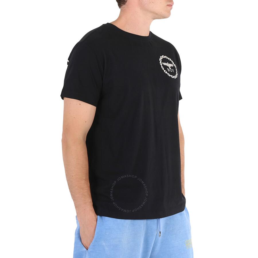 BOY LONDON Men's Black/White Eagle Backprint Graphic T-shirt