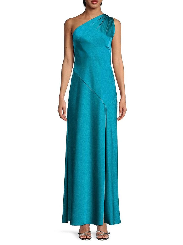 Liv Foster Satin One-Shoulder Sash Gown 3