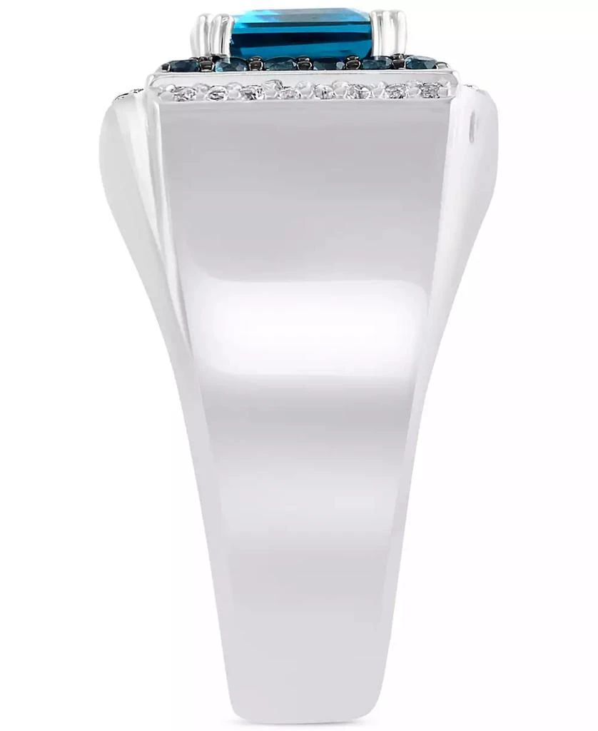 Effy EFFY® Men
s London Blue Topaz (4-1/2 ct. t.w.) 
White Topaz (1/3 ct. t.w.) Rectangular Halo Ring in Sterling Silver 4