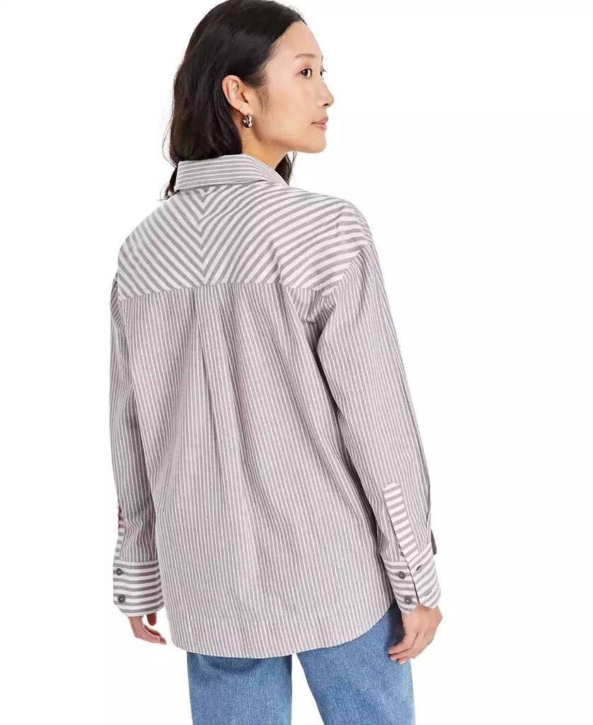On 34th Women's Cotton Multi-Stripe Relaxed Shirt, Created for Macy's 2