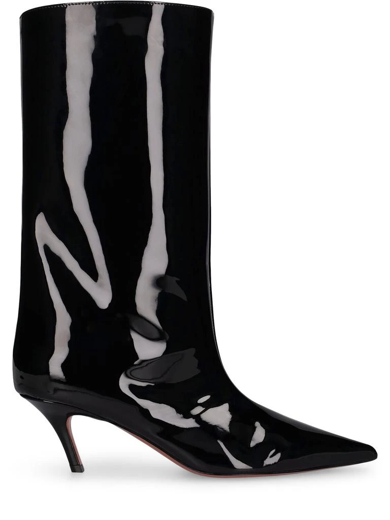 Amina Muaddi 60mm Fiona Patent Leather Boots 1