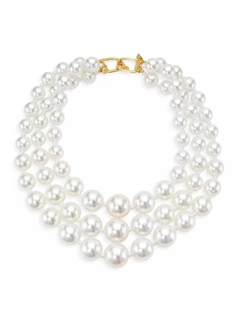 Kenneth Jay Lane Goldtone &amp; Faux Pearls Triple-Layered Necklace 1