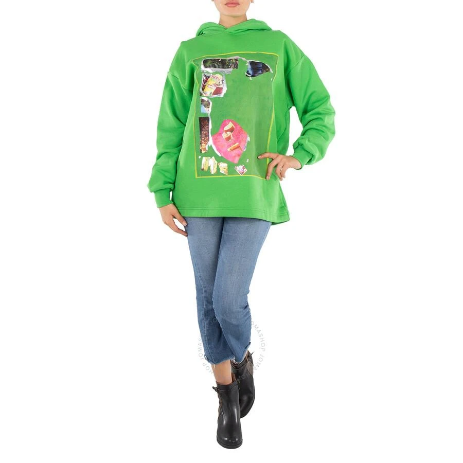 Acne Studios Digital Print Hooded Sweatshirt In Green 1