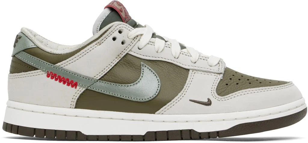 NIKE Khaki & Gray Dunk Low Retro 'Year of the Snake' Sneakers 1