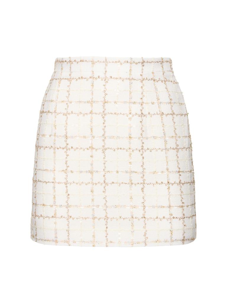 Alessandra Rich Light-blue Tweed Mini Skirt - Dresses
