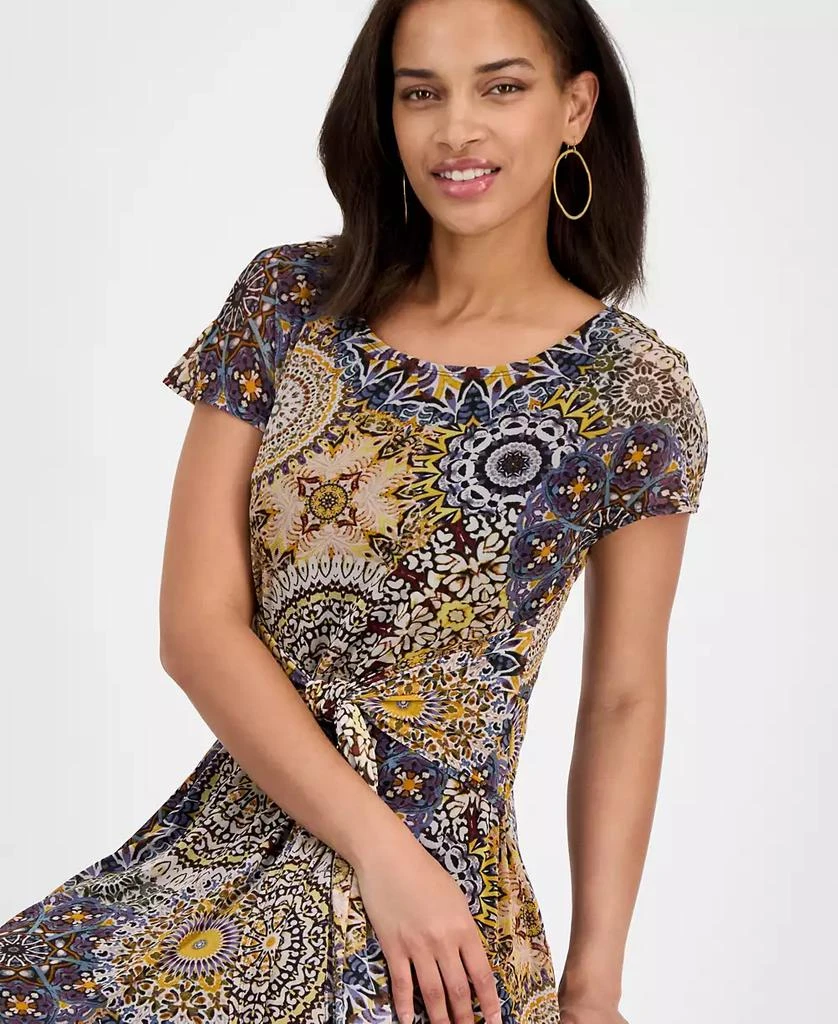 Robbie Bee Petite Printed Tie-Waist Midi Dress 2