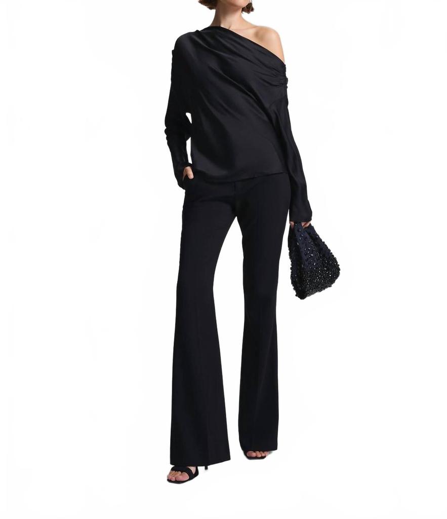 A.L.C. Piper Satin Off The Shoulder Top In Black