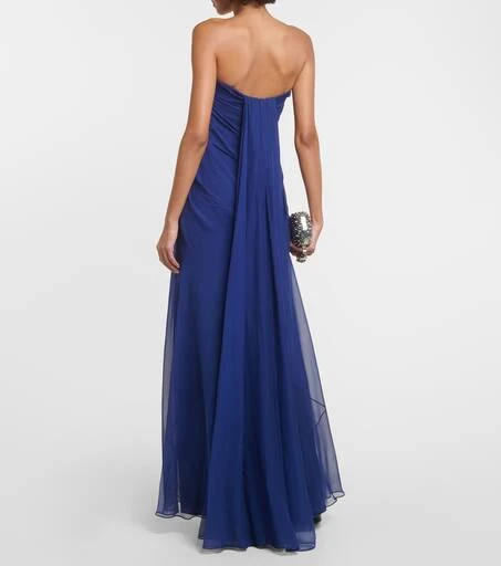 Alexander McQueen Strapless draped silk chiffon gown 3