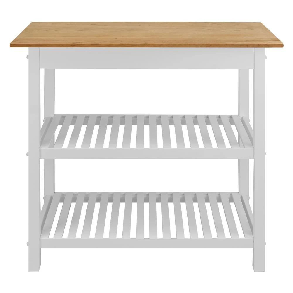 Casual Home Kitchen Island with Solid American Cherry Top 4